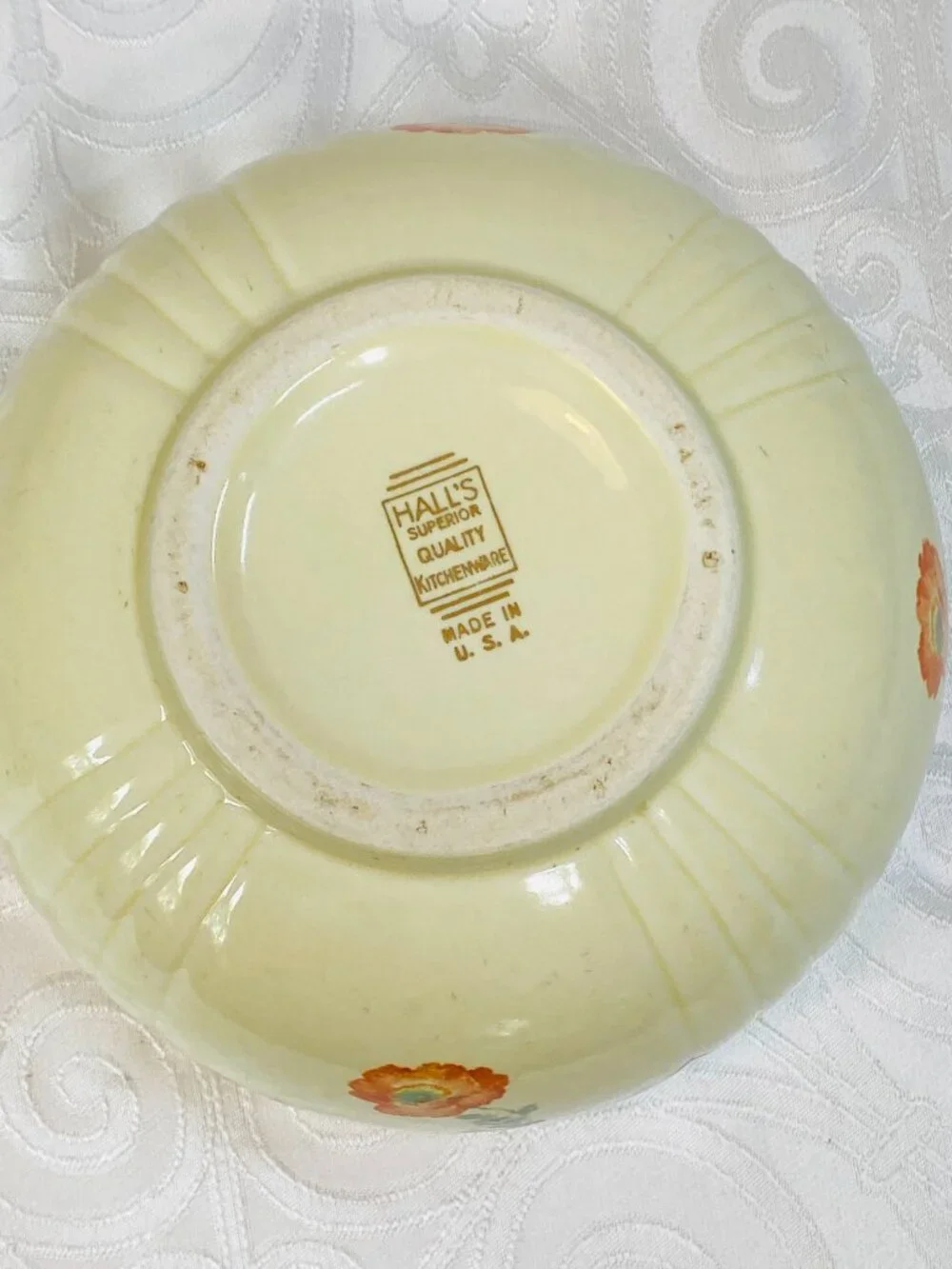 VNTG Hall's Orange Poppy Mixing Bowl 7 3/8